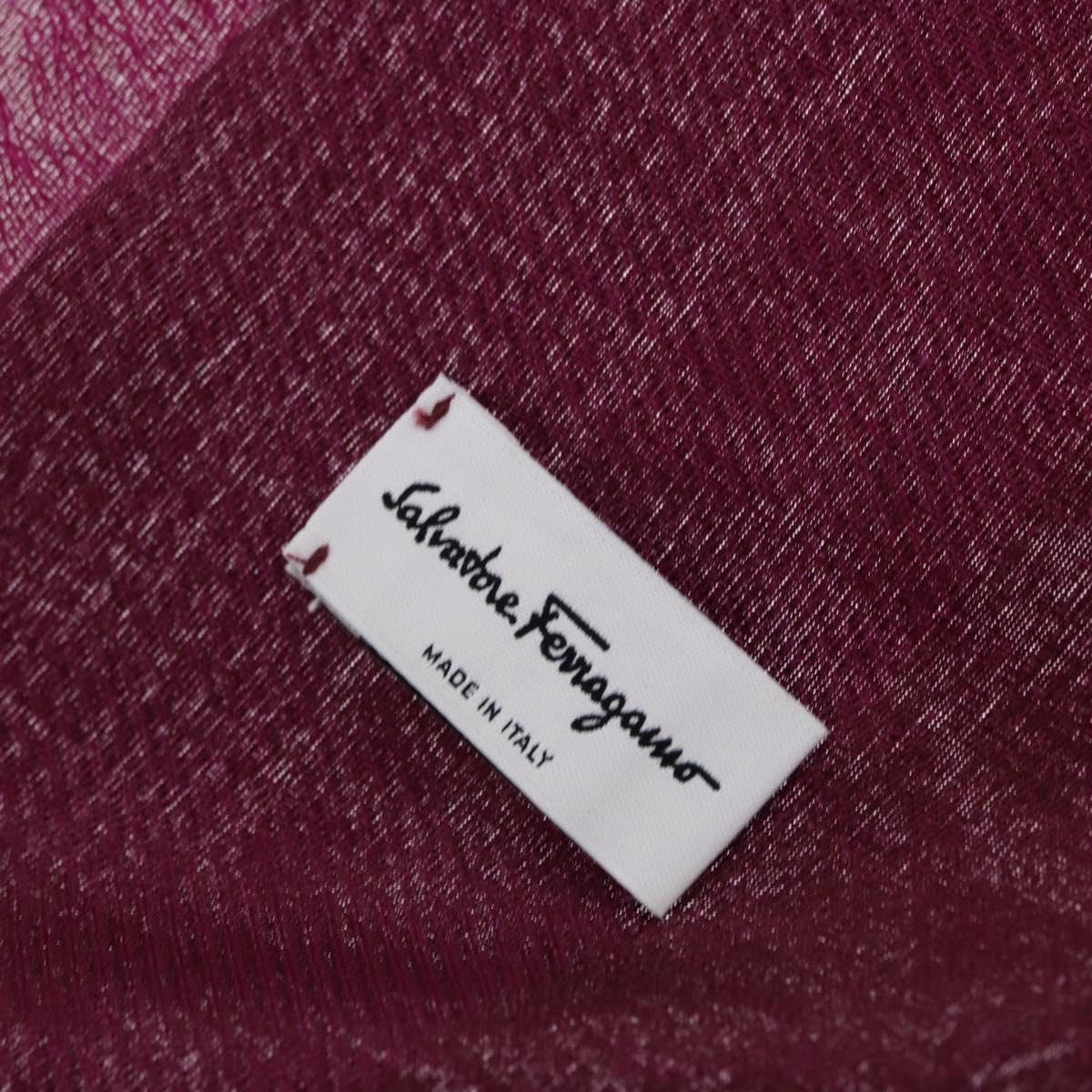 Salvatore Ferragamo Gancini Stole Silk Purple Auth am12542M