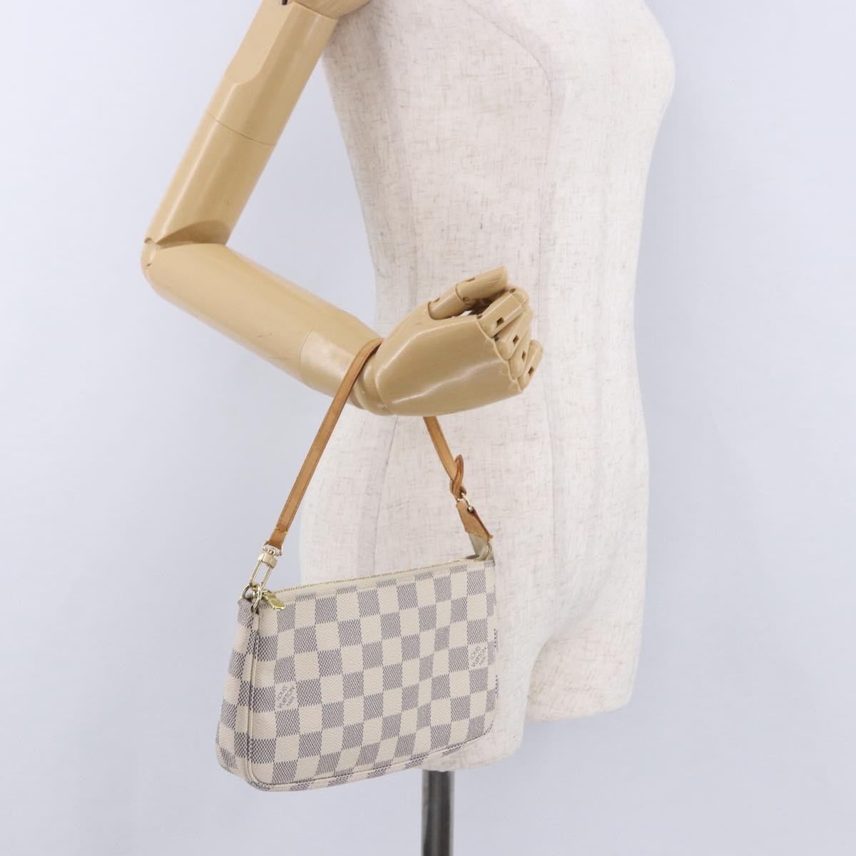 LOUIS VUITTON Damier Azur Pochette Accessoires Pouch N41207 LV Auth am12545A