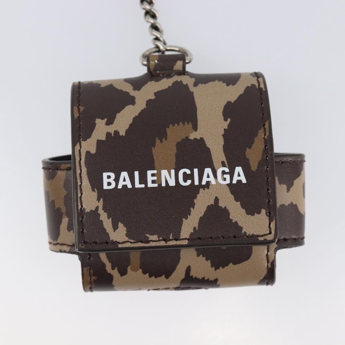 BALENCIAGA Camouflage AirPods Case Earphone case PVC Beige Brown 655679 Auth am12549M