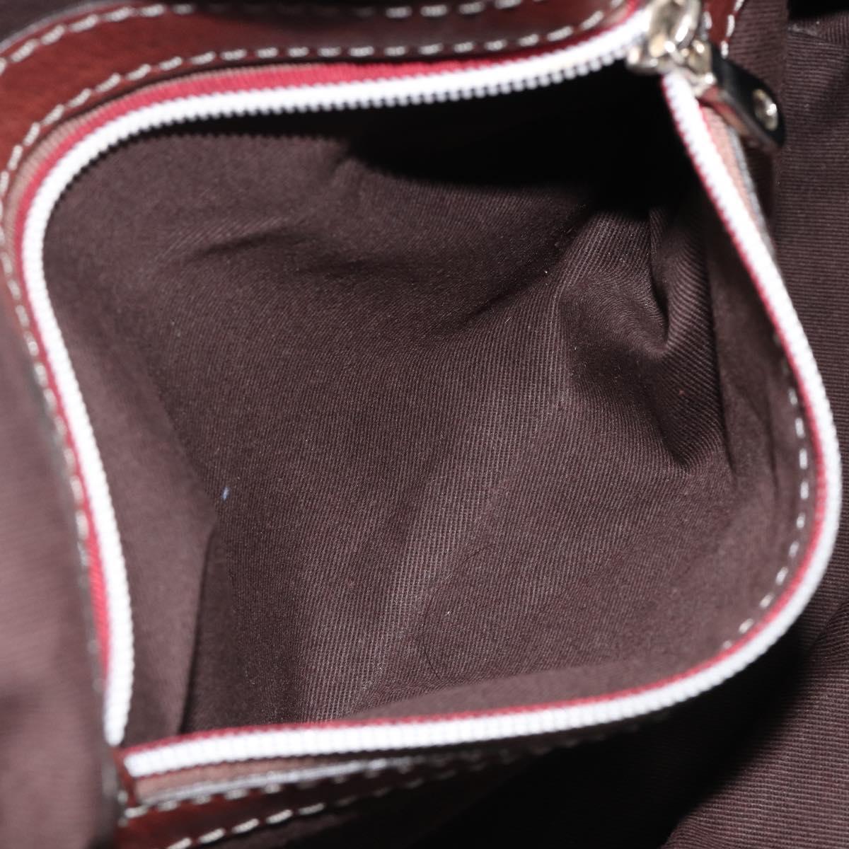Chloe Patsy Hand Bag Leather Brown Silver Auth am12552A