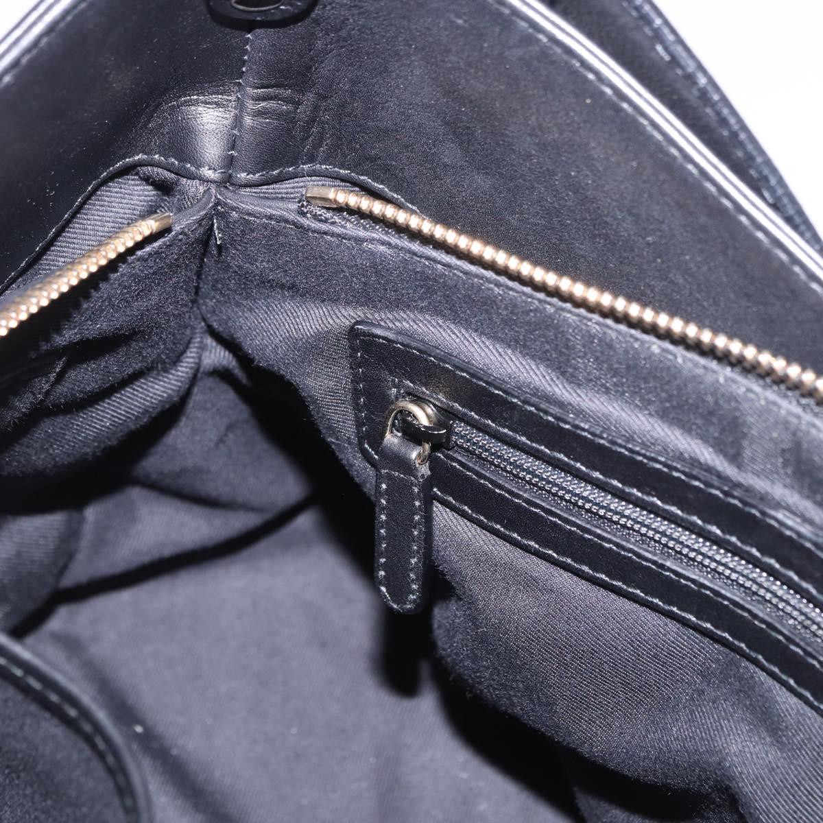 BVLGARI Chandra Hand Bag Leather Black Gold Auth am12554M