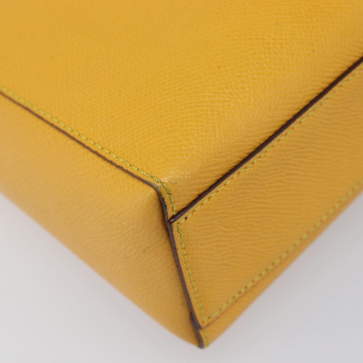 CELINE Turn Lock Shoulder Bag PVC Canvas Yellow Gold Auth am12556V