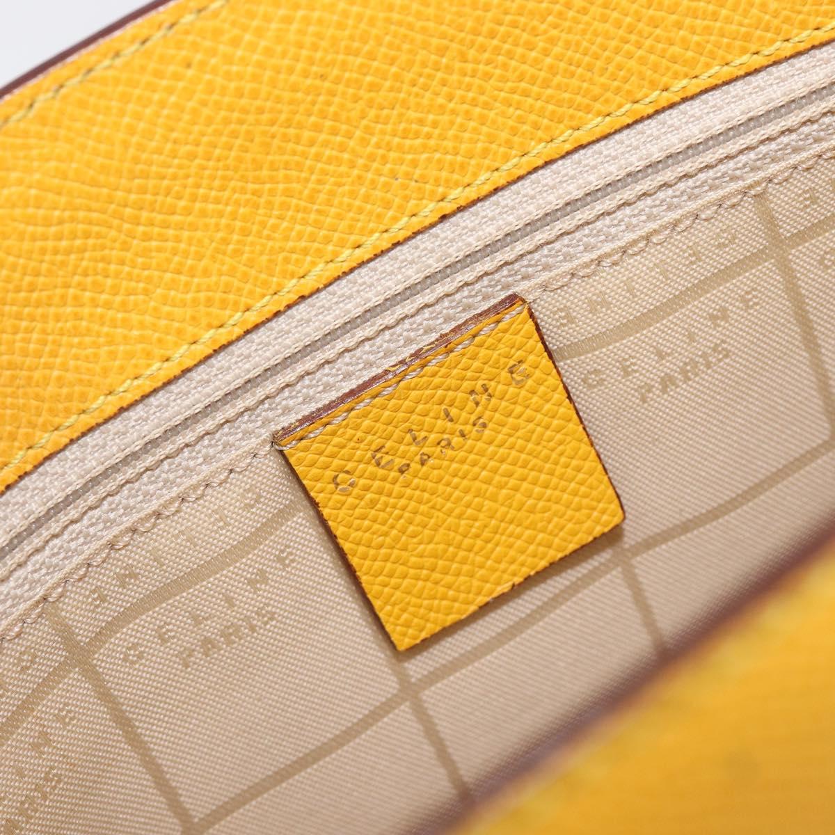 CELINE Turn Lock Shoulder Bag PVC Canvas Yellow Gold Auth am12556V
