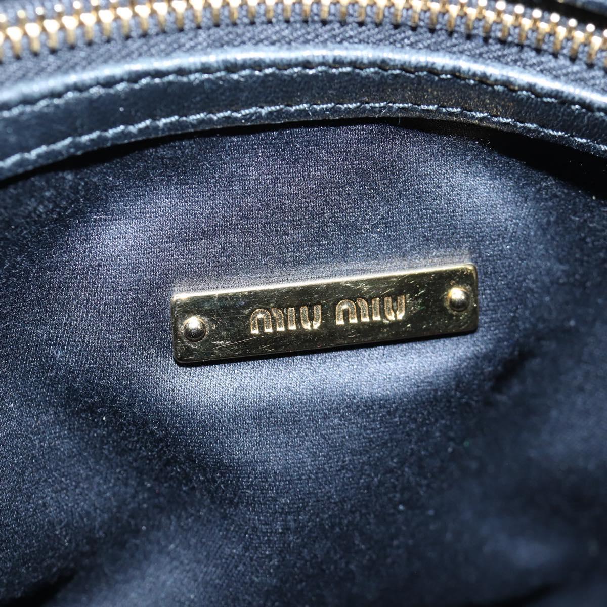 Miu Miu Matelasse Hand Bag Leather 2way Black Gold Auth am12563V