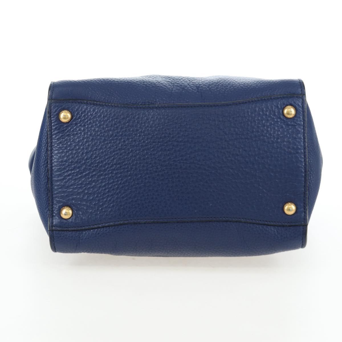 PRADA Ready lock Hand Bag Taurillon Clemence Leather 2way Blue Auth am12570V
