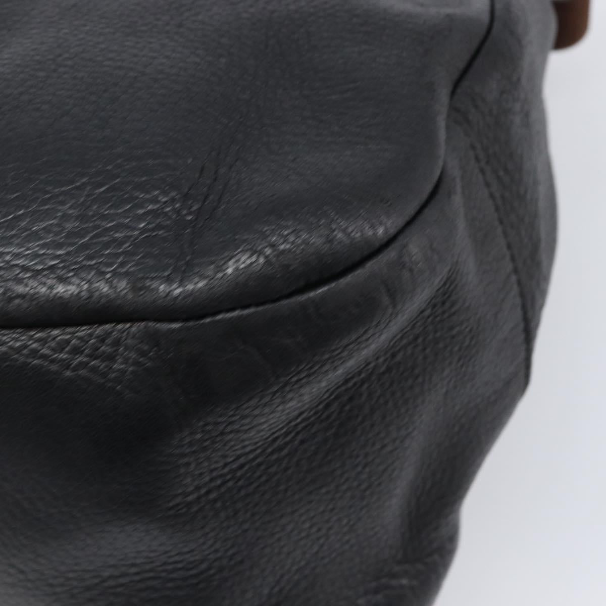 PRADA Shoulder Bag Leather Black Gold Auth am12572V