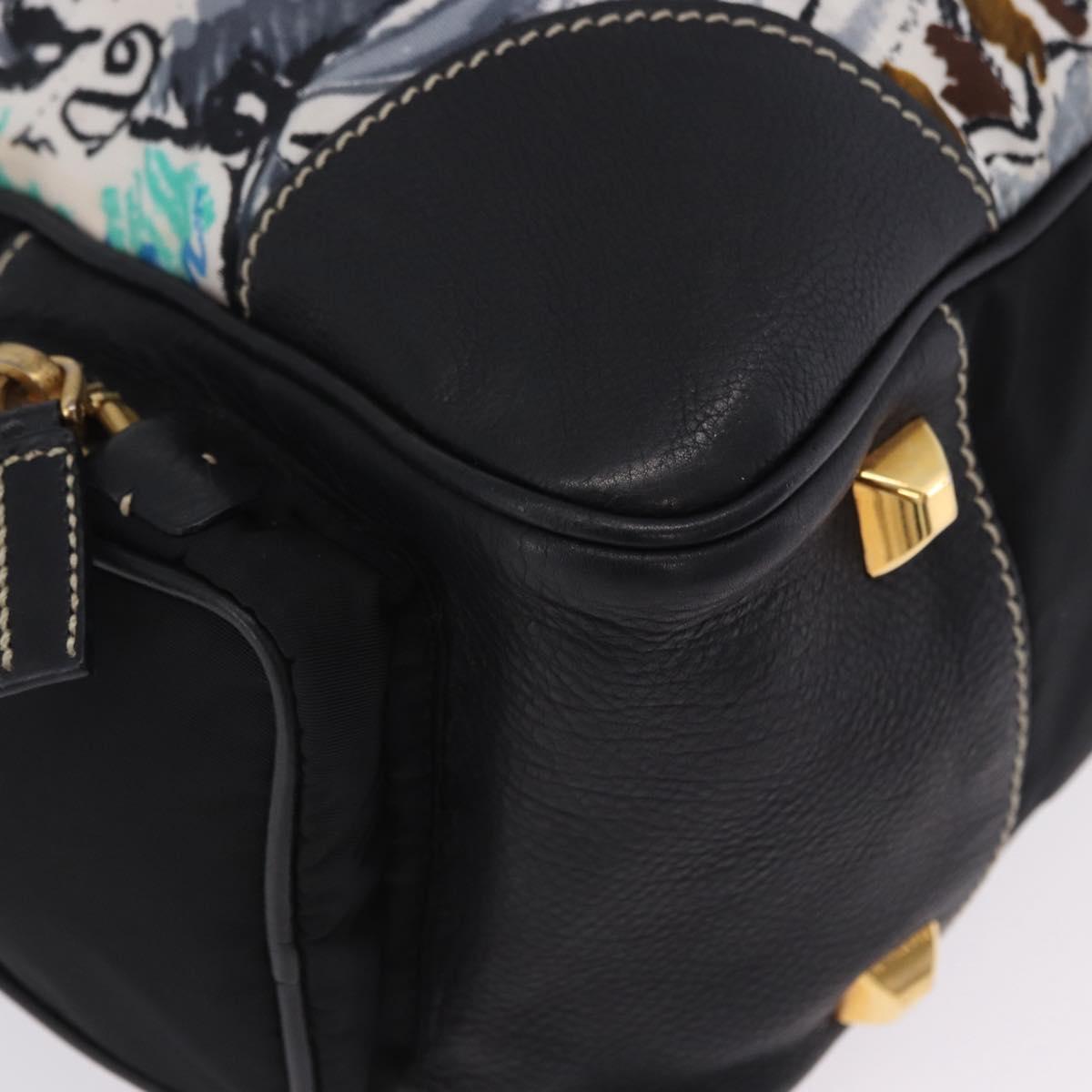 PRADA Venice Tote Bag Nylon Leather Multicolor Gold Auth am12575V