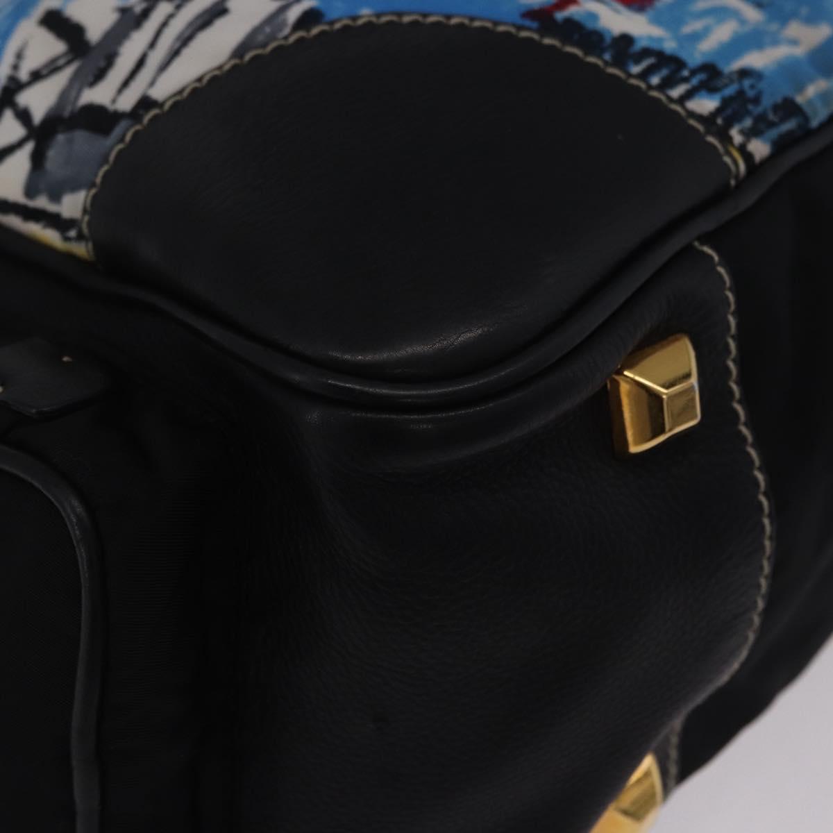 PRADA Venice Tote Bag Nylon Leather Multicolor Gold Auth am12575V