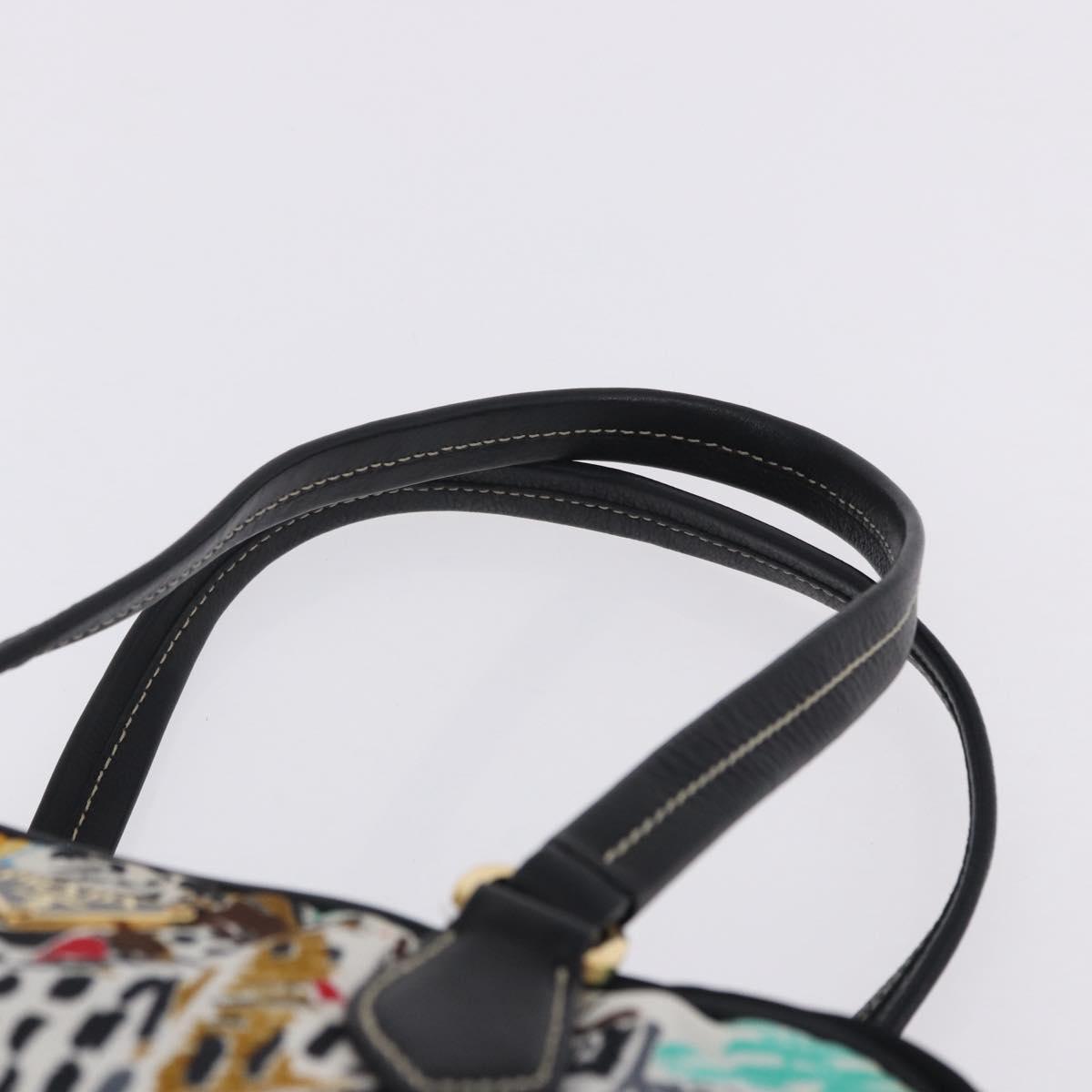 PRADA Venice Tote Bag Nylon Leather Multicolor Gold Auth am12575V