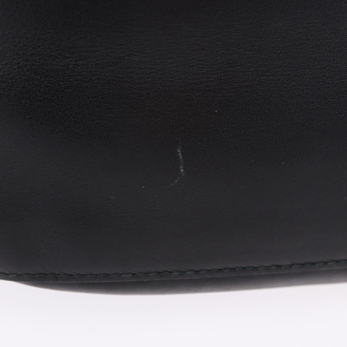 PRADA Chain Shoulder Bag Leather Black Gold Auth am12576V