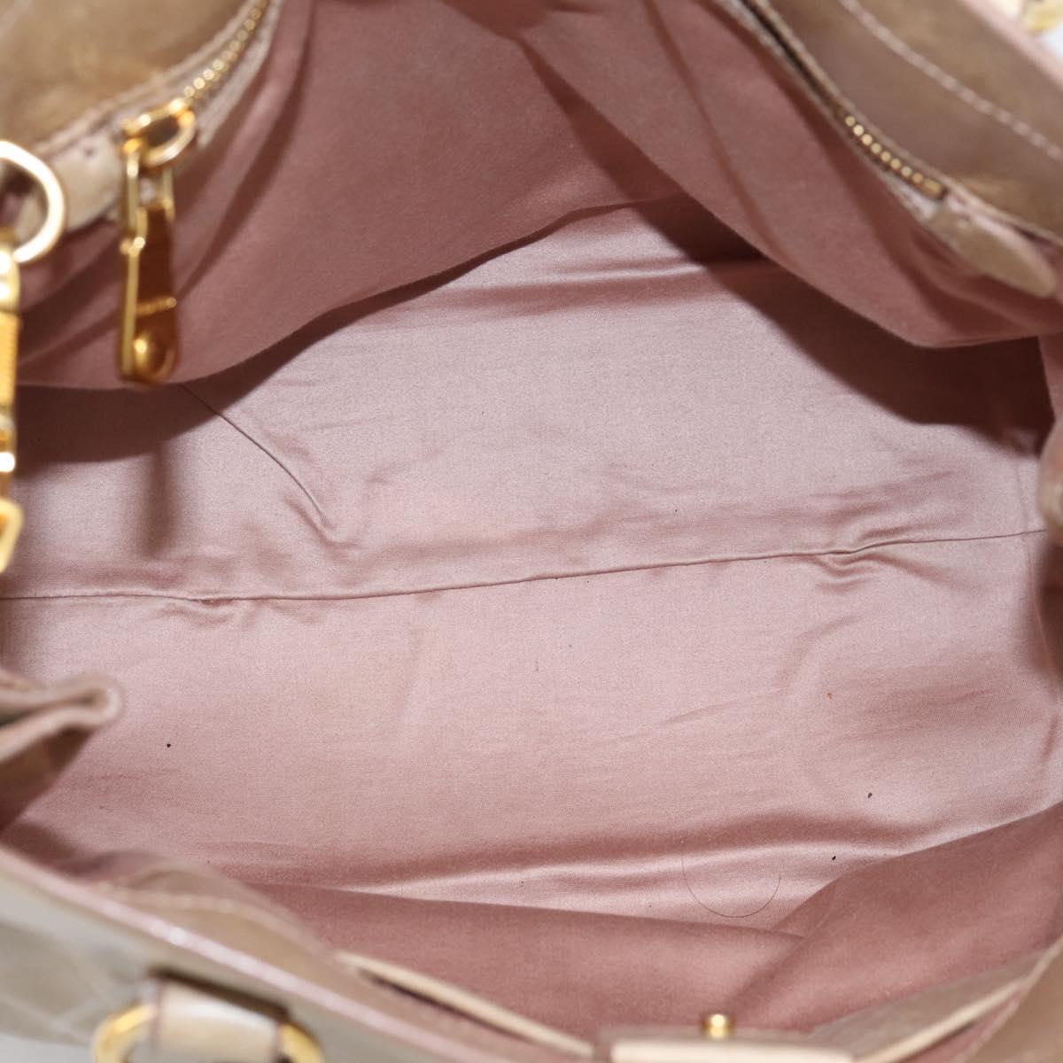 Miu Miu Side Ribbon Hand Bag Leather 2way Beige Gold RN0939 Auth am12577V
