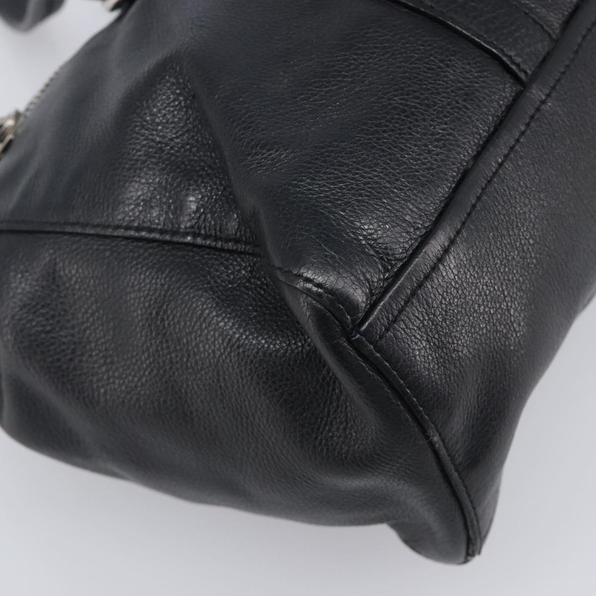 PRADA Tote Bag Leather Black Silver Auth am12581M
