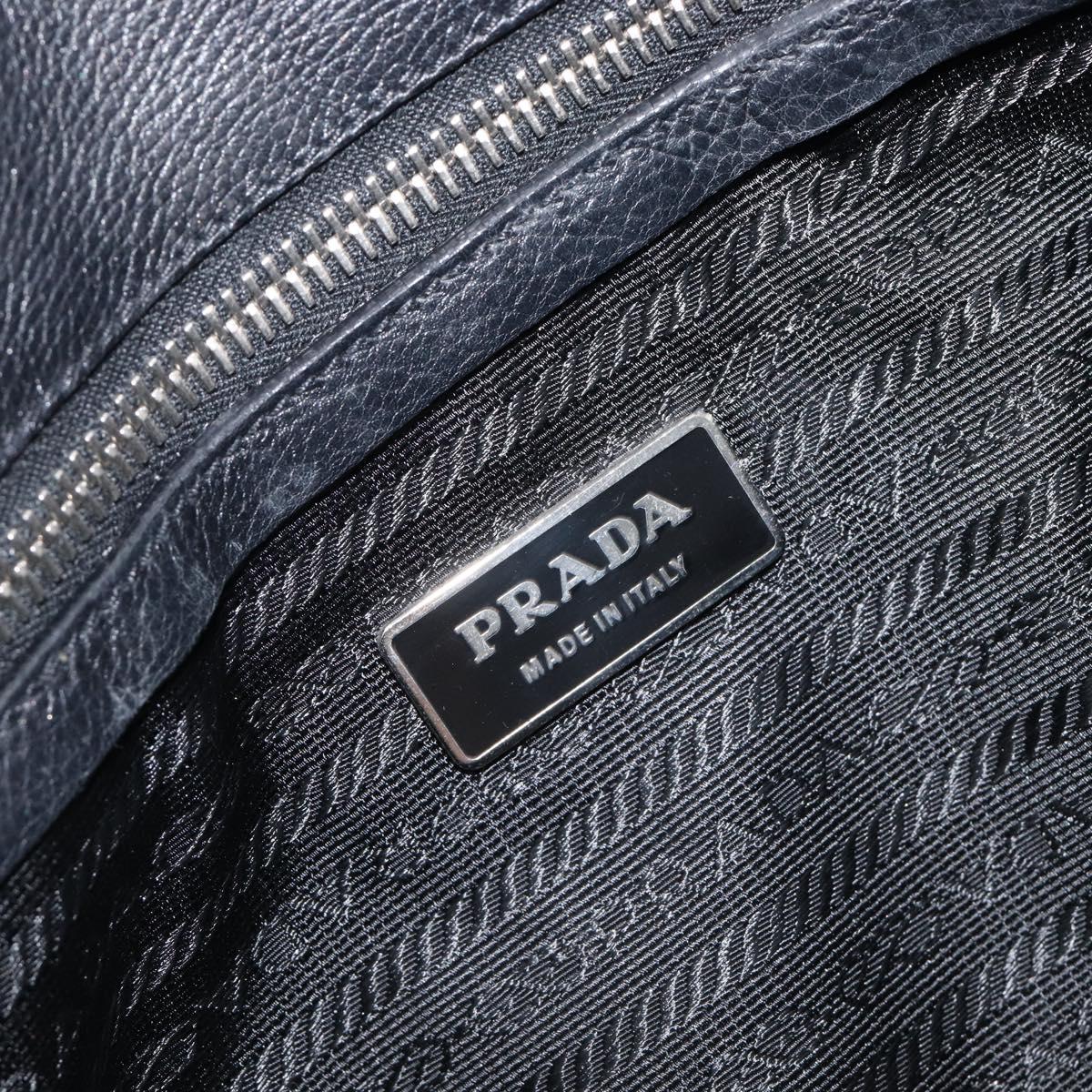 PRADA Tote Bag Leather Black Silver Auth am12581M