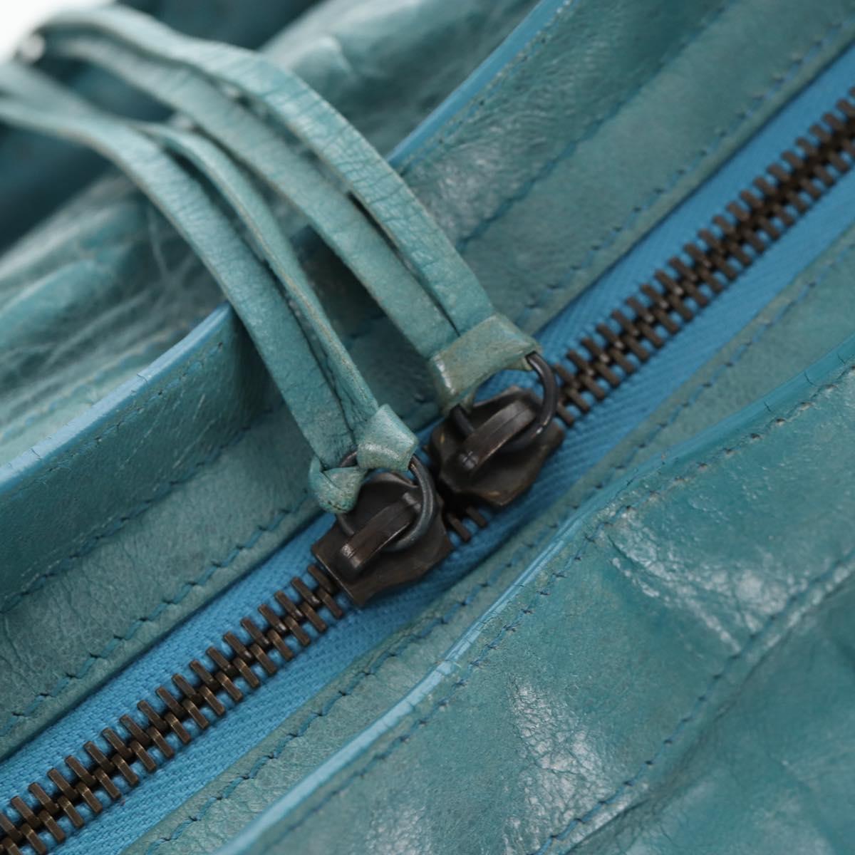 BALENCIAGA The City Hand Bag Leather 2way Light Blue 115748 Auth am12583V
