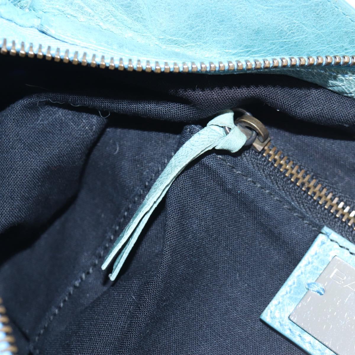 BALENCIAGA The City Hand Bag Leather 2way Light Blue 115748 Auth am12583V