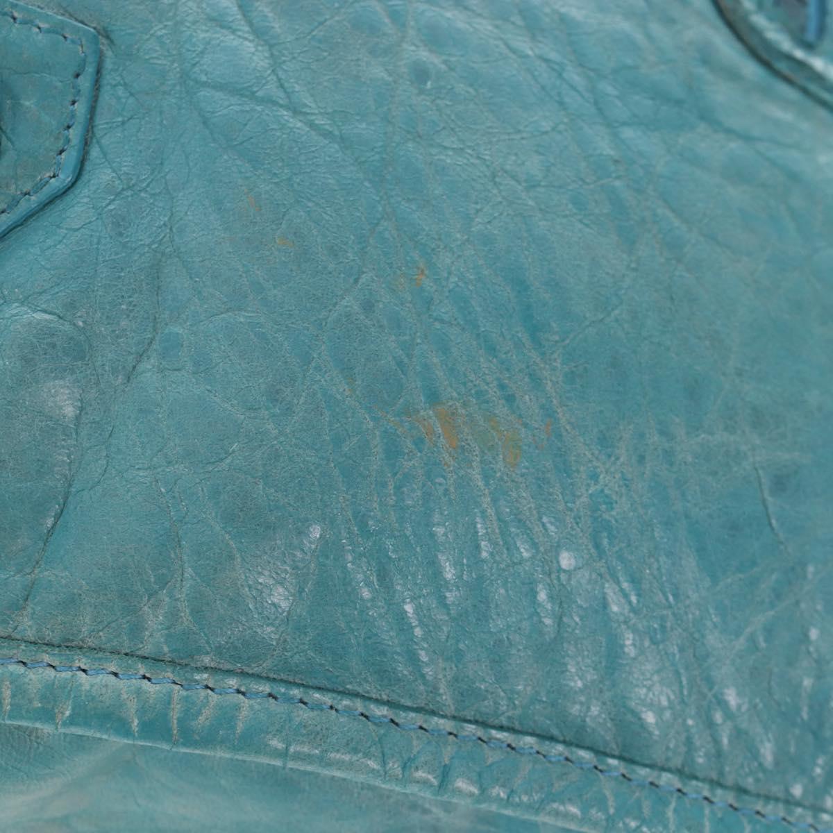 BALENCIAGA The City Hand Bag Leather 2way Light Blue 115748 Auth am12583V