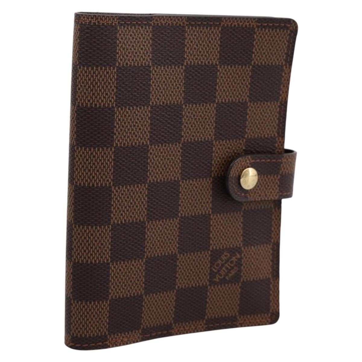 LOUIS VUITTON Damier Ebene Agenda PM Day Planner Cover R20700 LV Auth am12595V