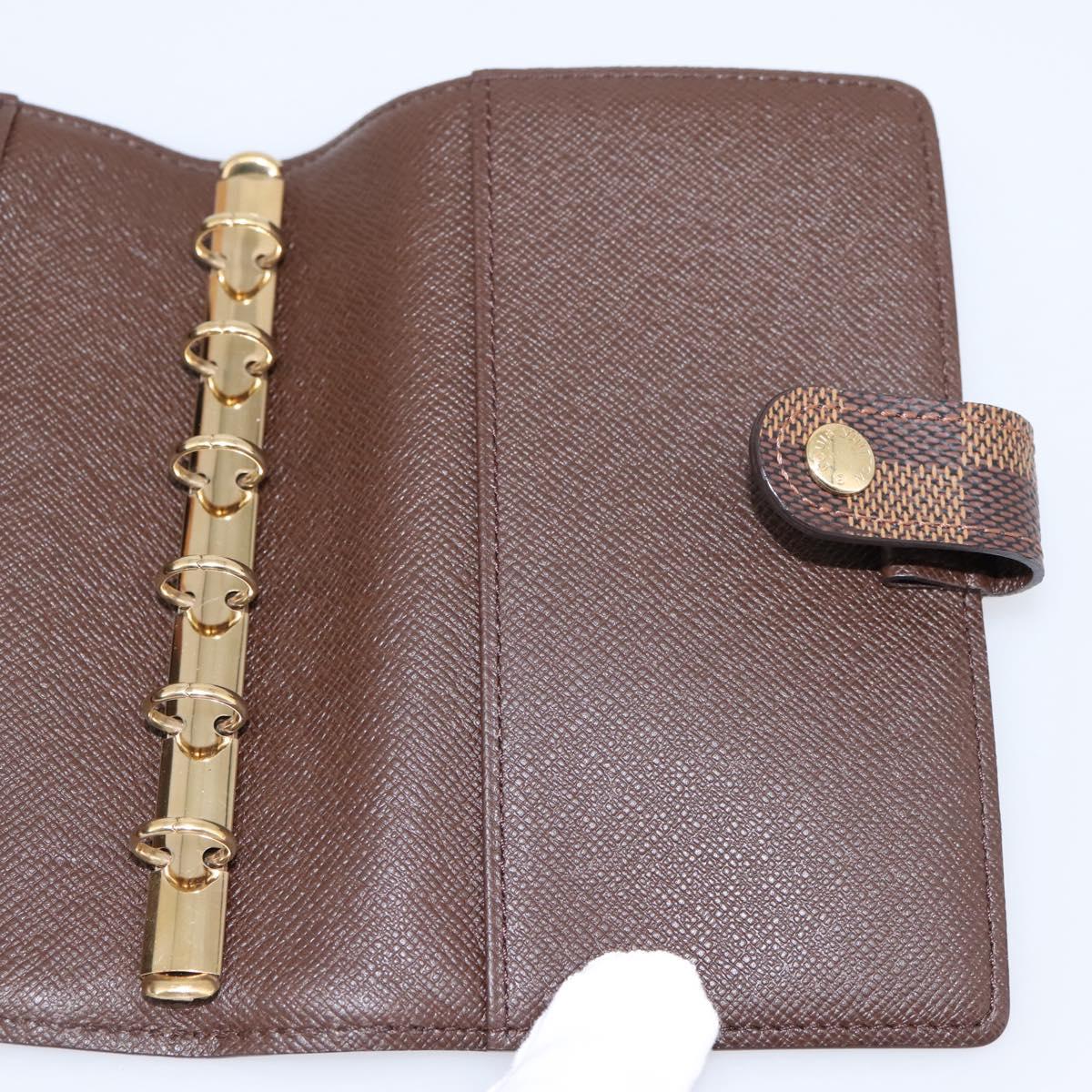 LOUIS VUITTON Damier Ebene Agenda PM Day Planner Cover R20700 LV Auth am12595V