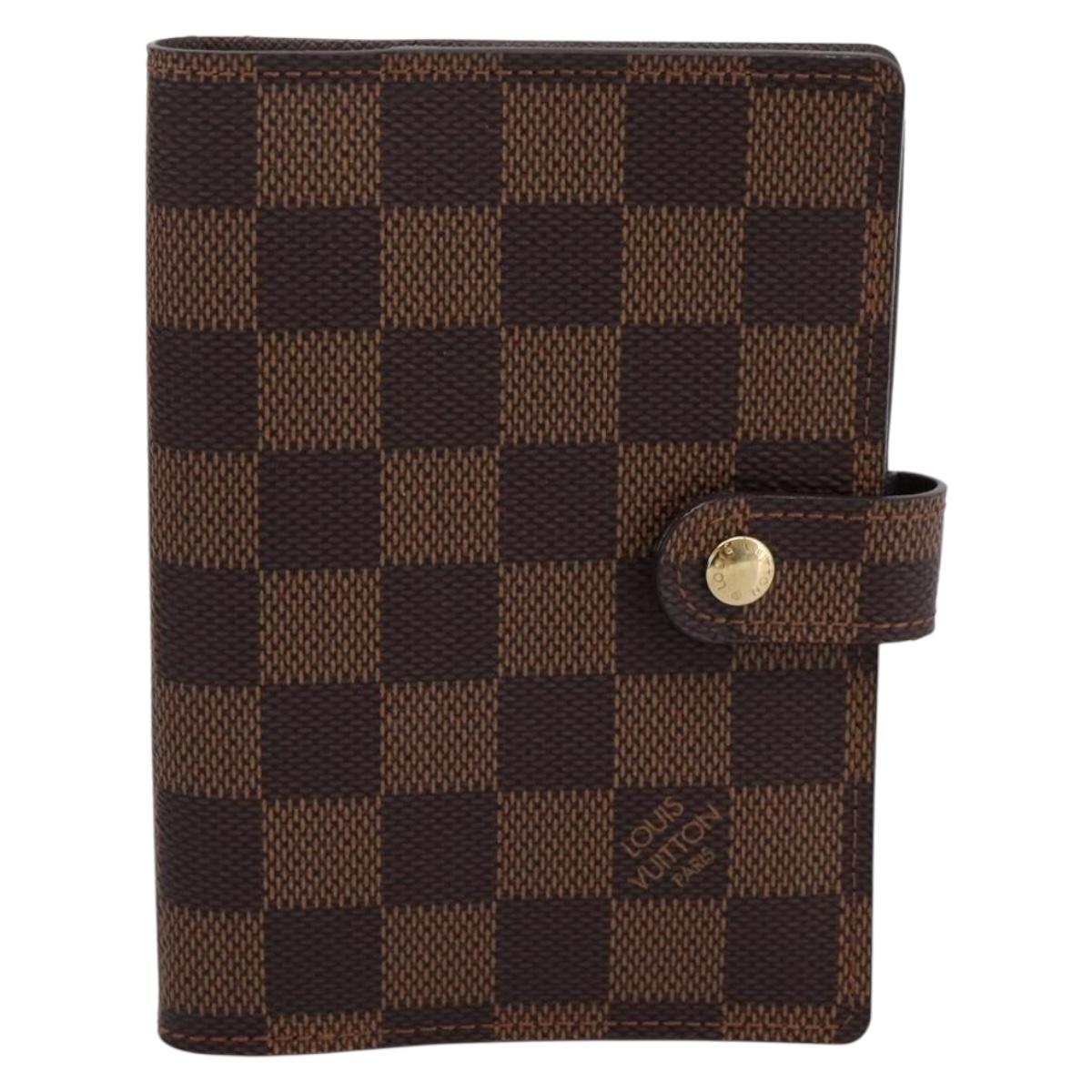 LOUIS VUITTON Damier Ebene Agenda PM Day Planner Cover R20700 LV Auth am12595V