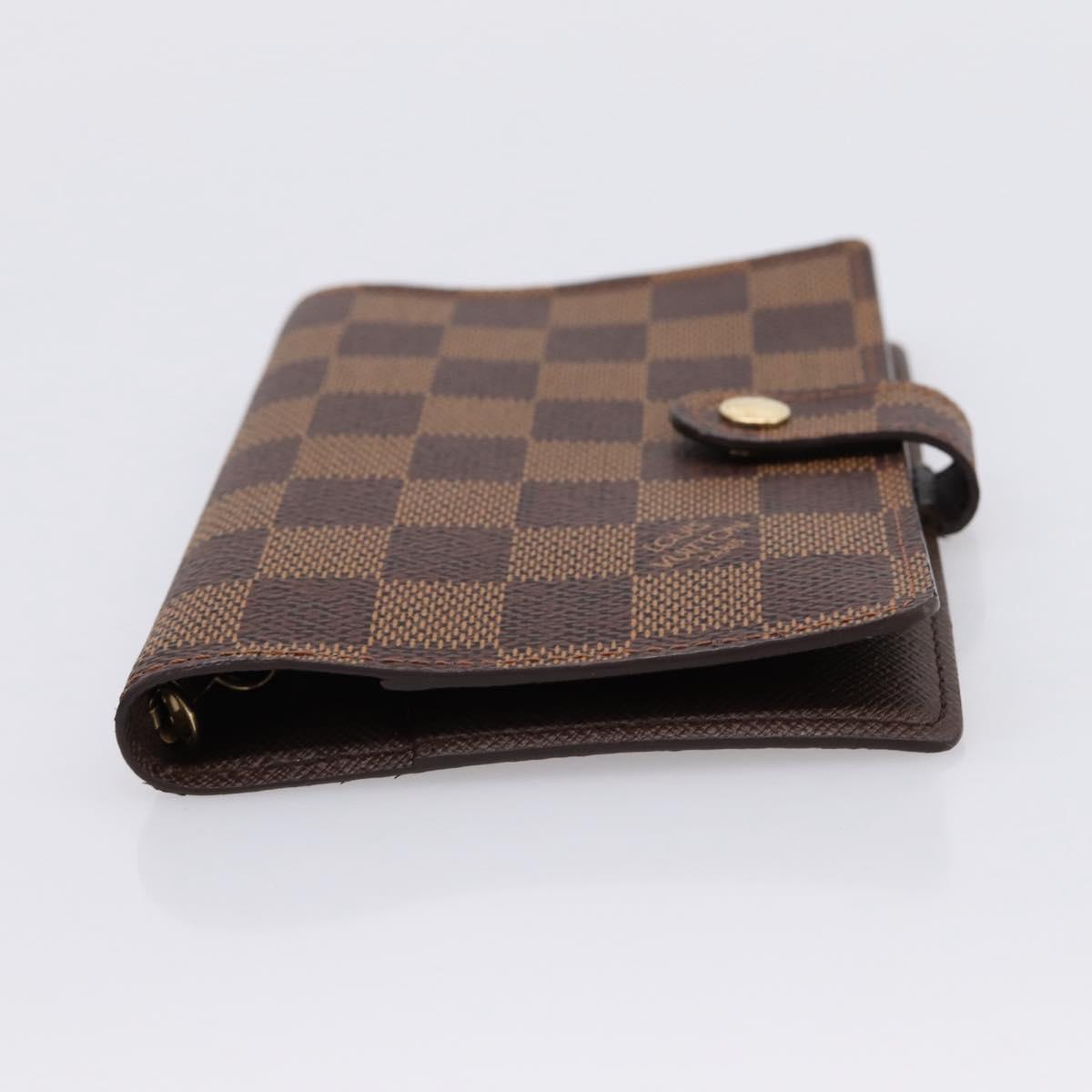 LOUIS VUITTON Damier Ebene Agenda PM Day Planner Cover R20700 LV Auth am12595V