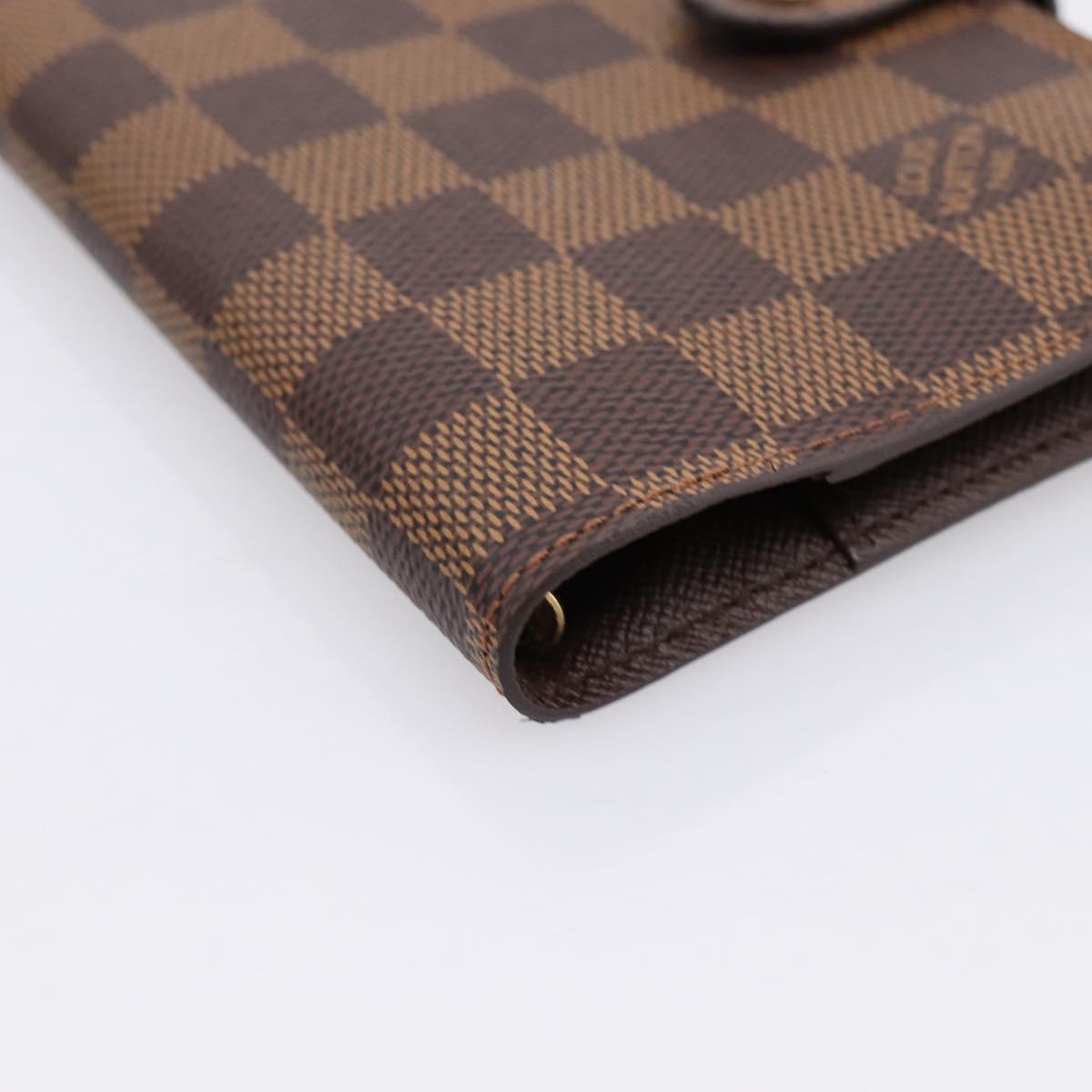 LOUIS VUITTON Damier Ebene Agenda PM Day Planner Cover R20700 LV Auth am12595V