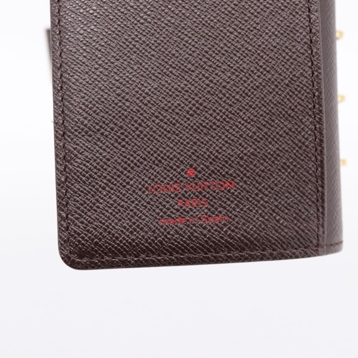 LOUIS VUITTON Damier Ebene Agenda PM Day Planner Cover R20700 LV Auth am12596V
