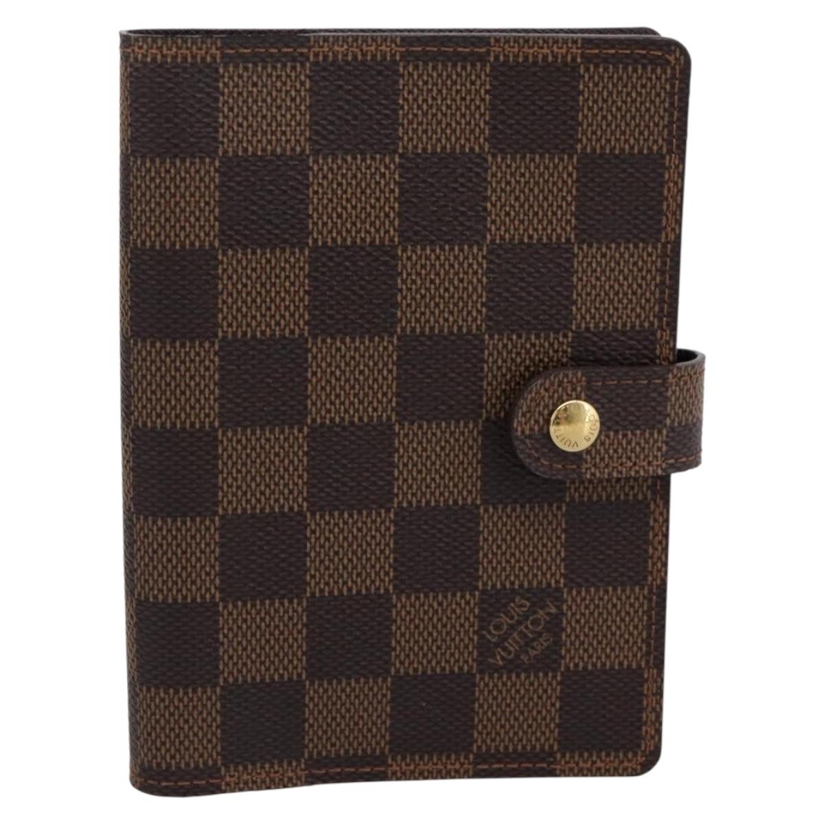 LOUIS VUITTON Damier Ebene Agenda PM Day Planner Cover R20700 LV Auth am12596V