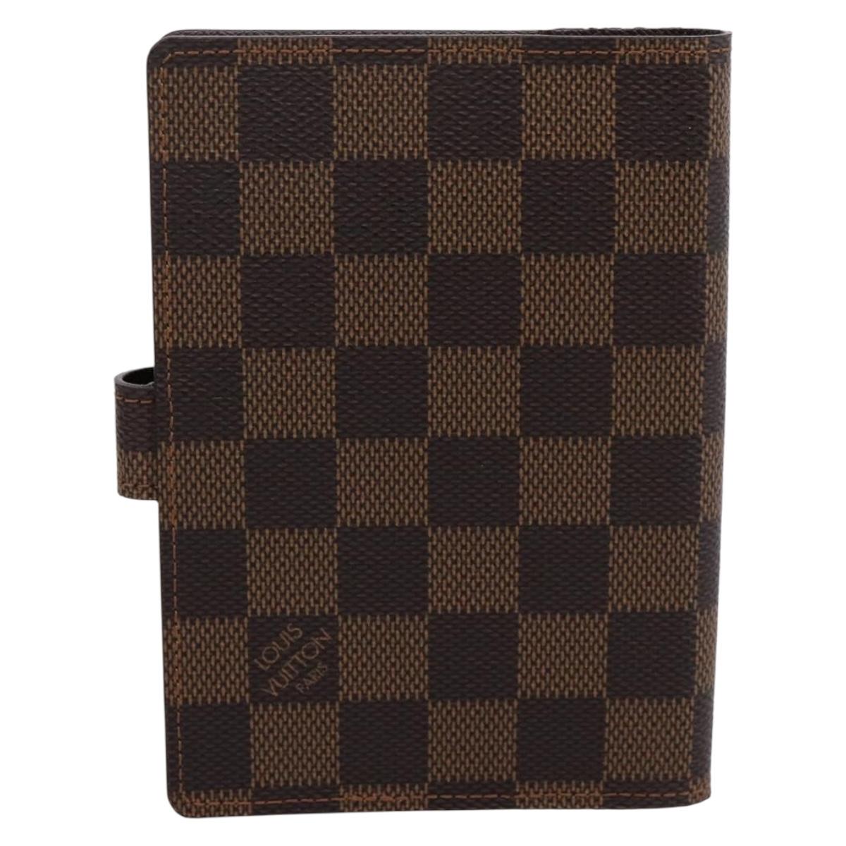 LOUIS VUITTON Damier Ebene Agenda PM Day Planner Cover R20700 LV Auth am12596V