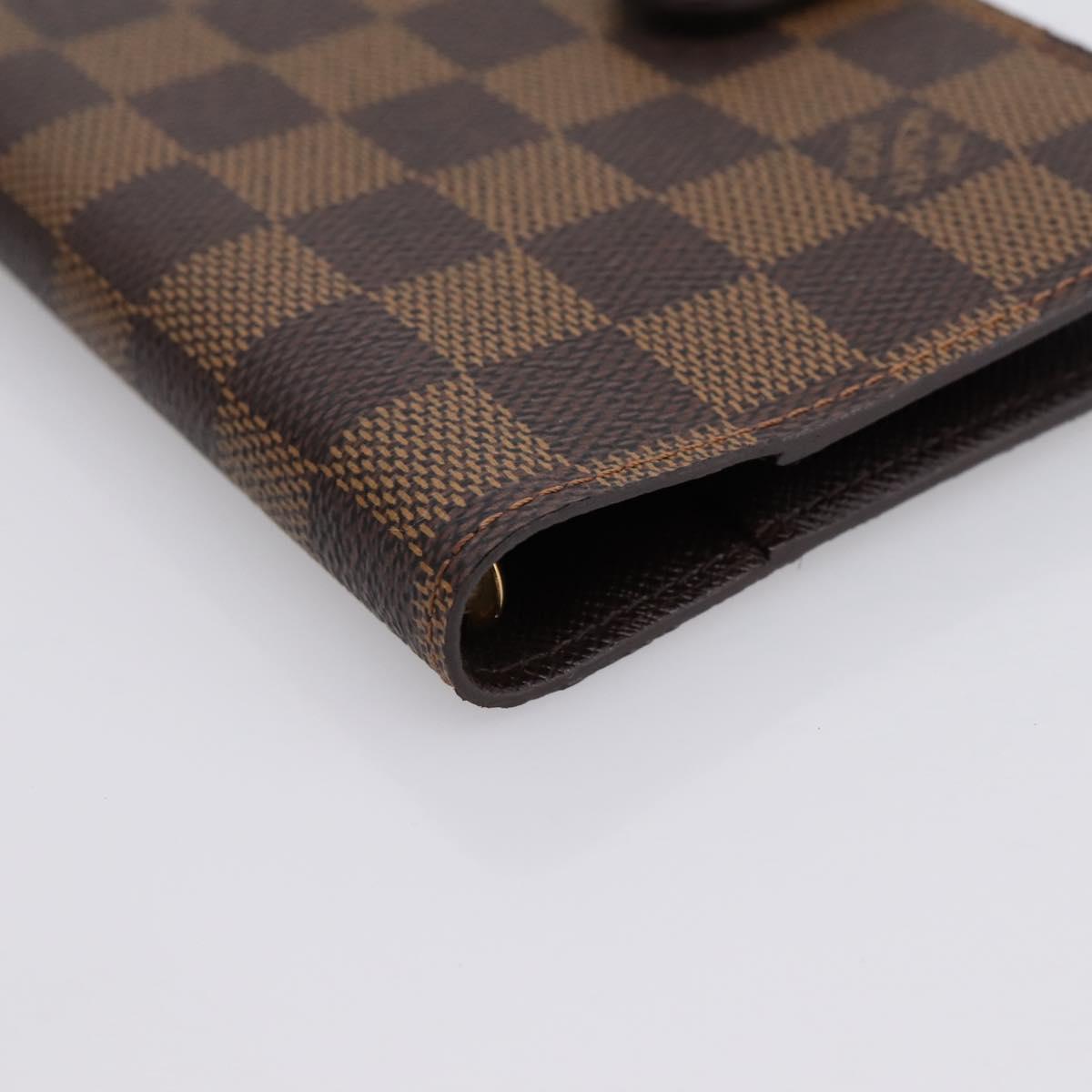 LOUIS VUITTON Damier Ebene Agenda PM Day Planner Cover R20700 LV Auth am12596V