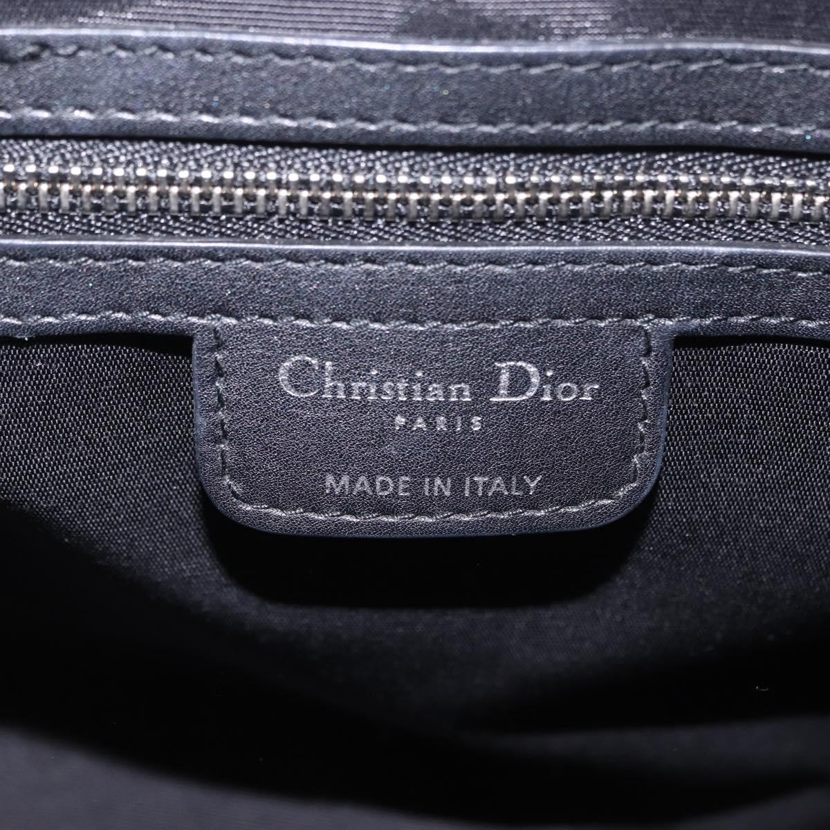 Christian Dior Carreño Hand Bag Leather Black Silver Auth am12602SAM