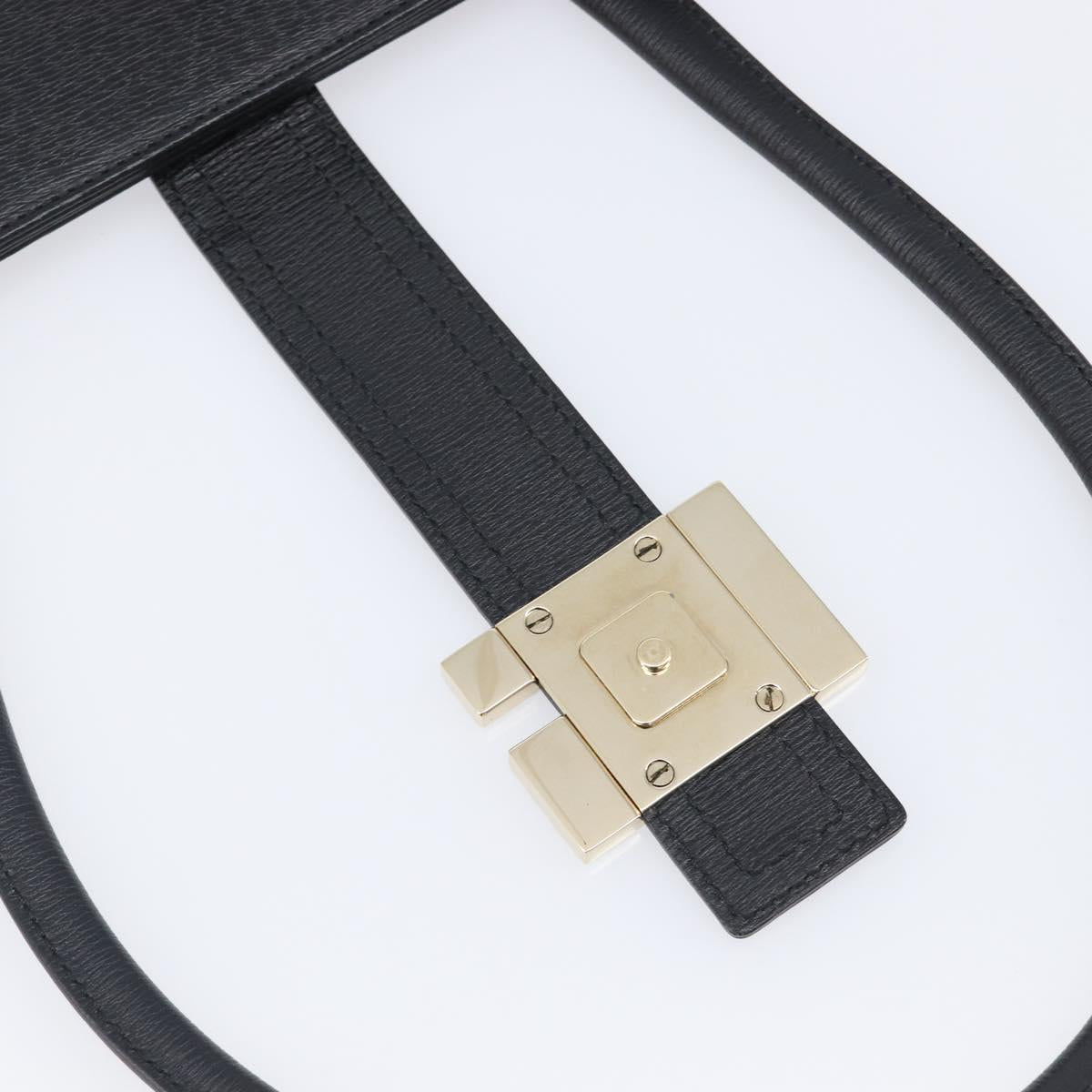 GUCCI G Tote Bag Leather Canvas Black Gold 002 1109 Auth am12610V
