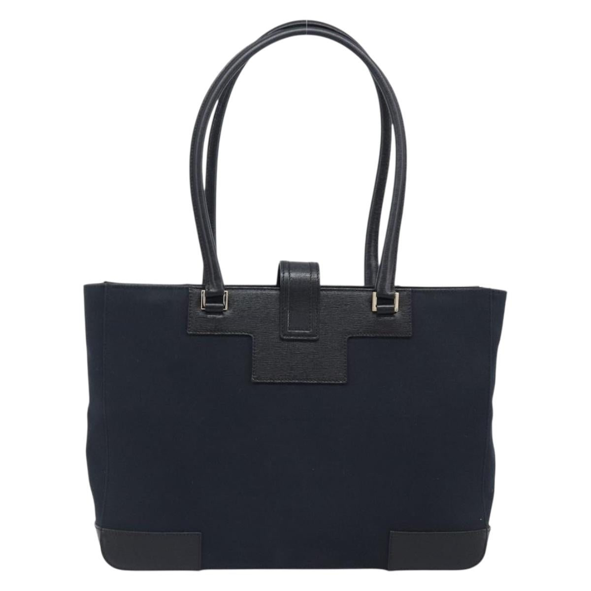 GUCCI G Tote Bag Leather Canvas Black Gold 002 1109 Auth am12610V