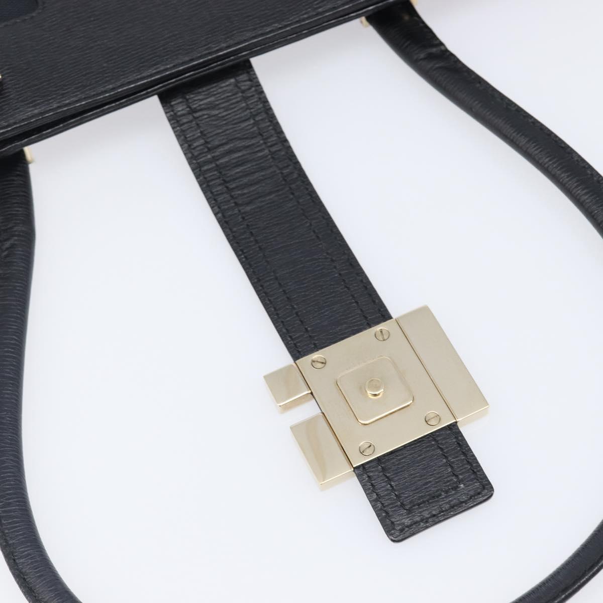 GUCCI G Tote Bag Leather Canvas Black Gold 002 1109 Auth am12611V