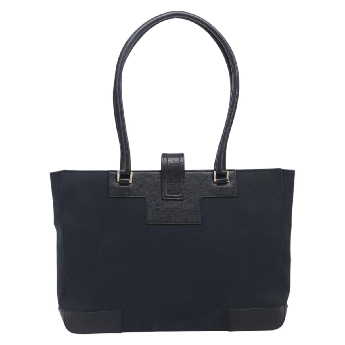 GUCCI G Tote Bag Leather Canvas Black Gold 002 1109 Auth am12611V