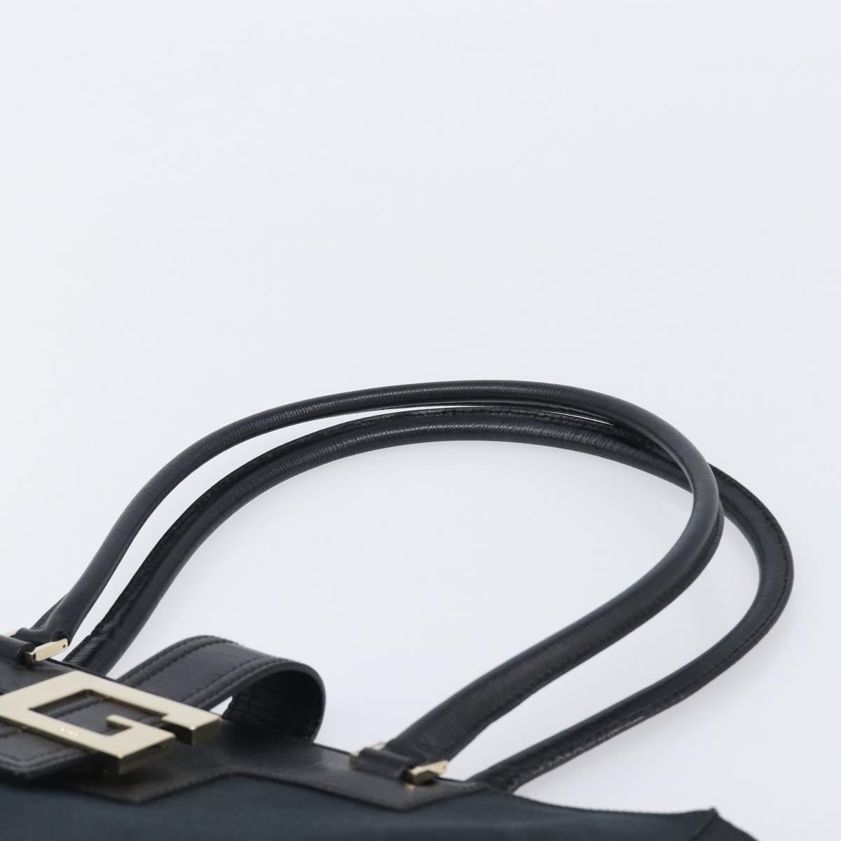 GUCCI G Tote Bag Leather Canvas Black Gold 002 1109 Auth am12611V