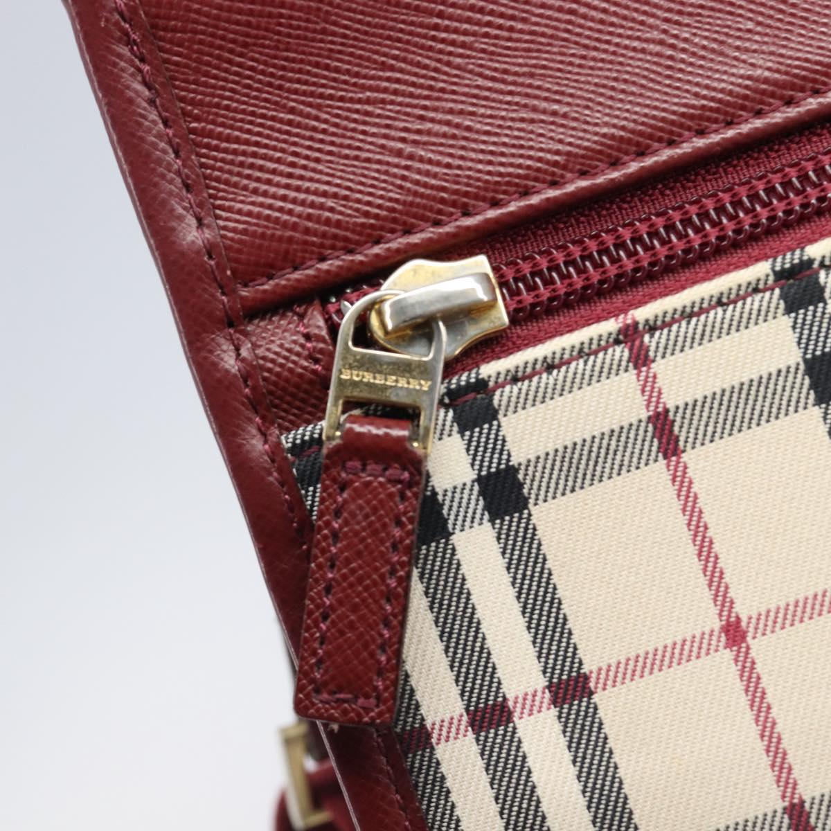 BURBERRY Nova Check Shoulder Bag Canvas Beige Gold Auth am12612V