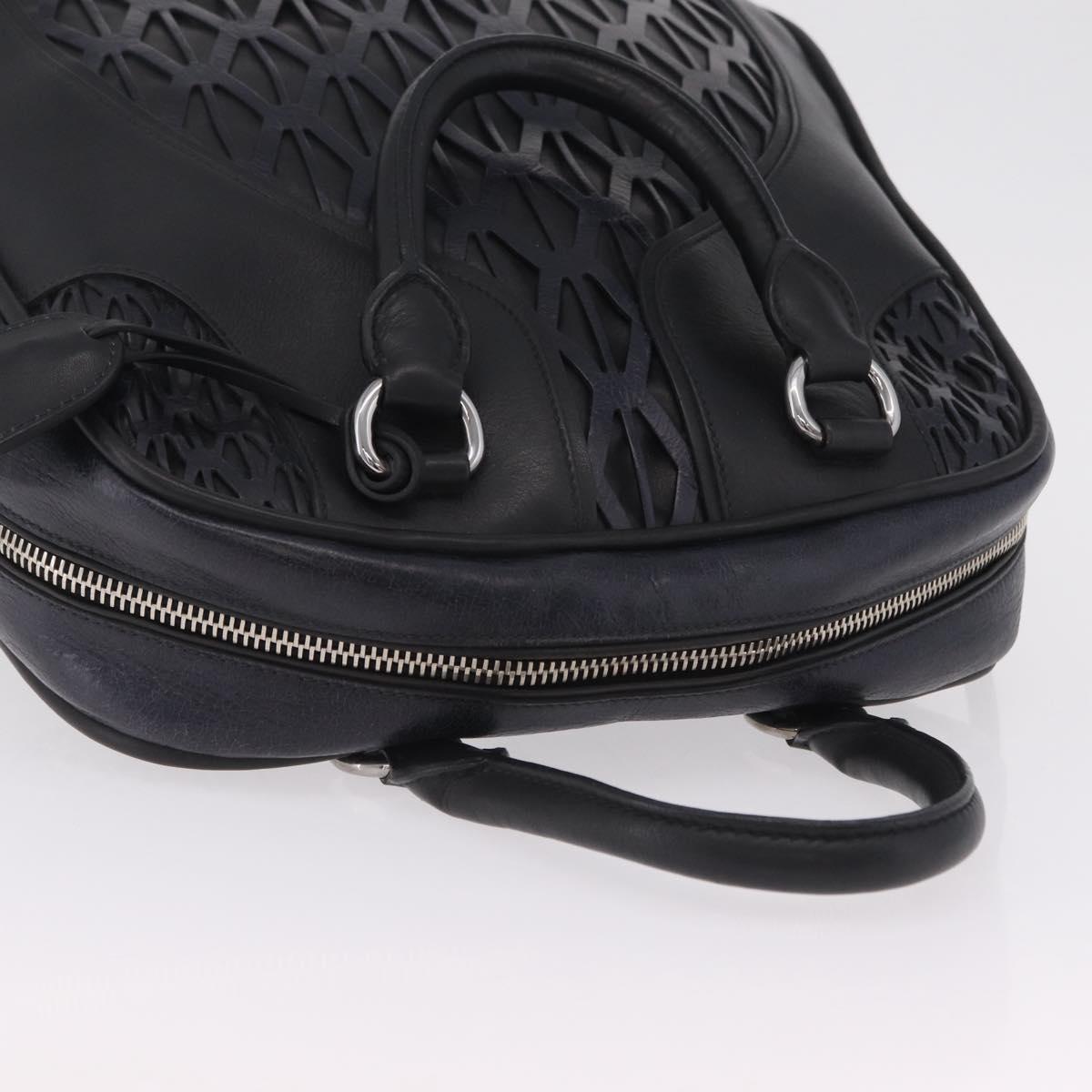 Miu Miu Hand Bag Leather Black Silver Auth am12613V