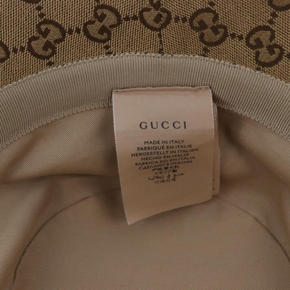 GUCCI GG Canvas GG Marmont Hat M Beige Auth am12614V