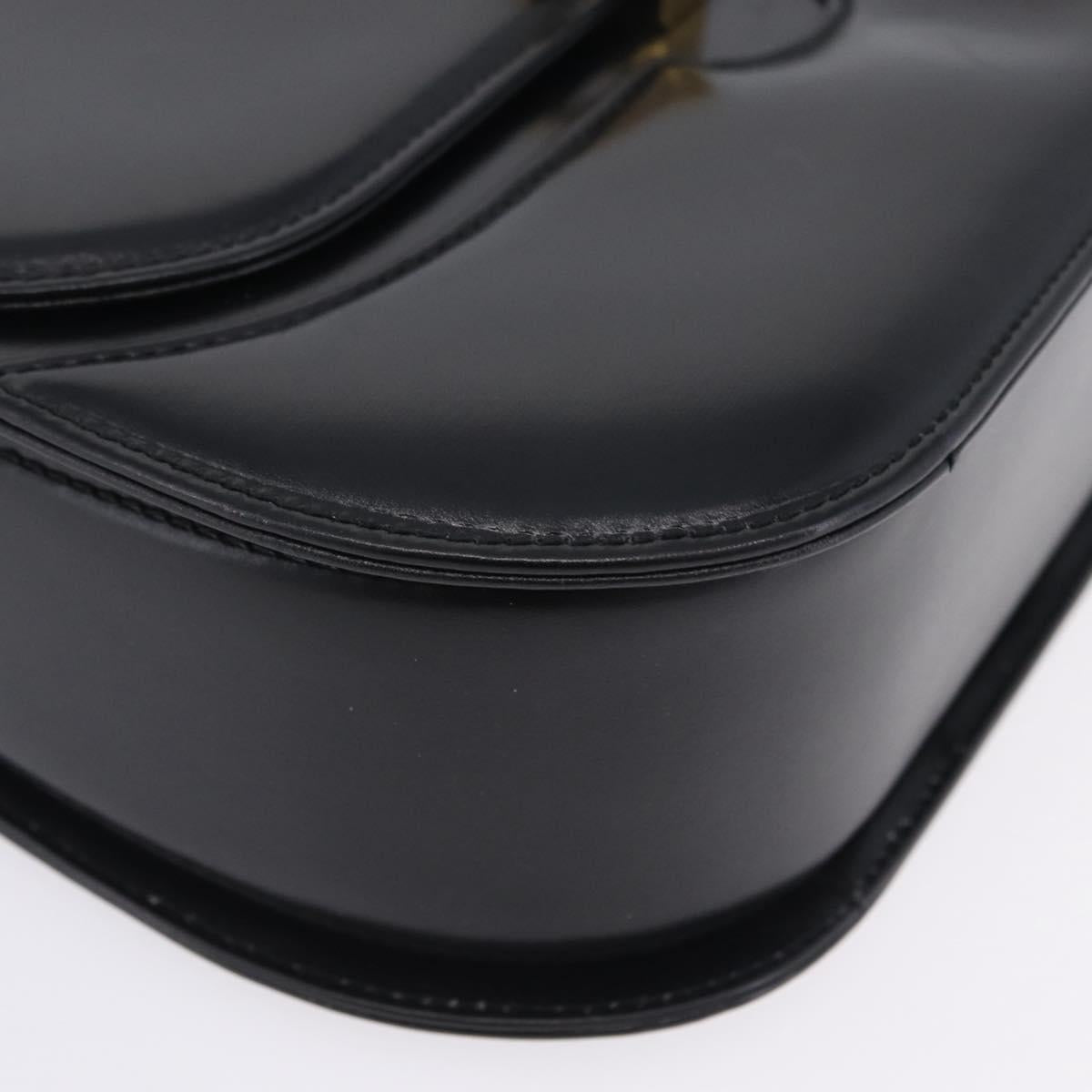 GUCCI Hand Bag Leather 2way Black Gold 000 406 0264 Auth am12615V