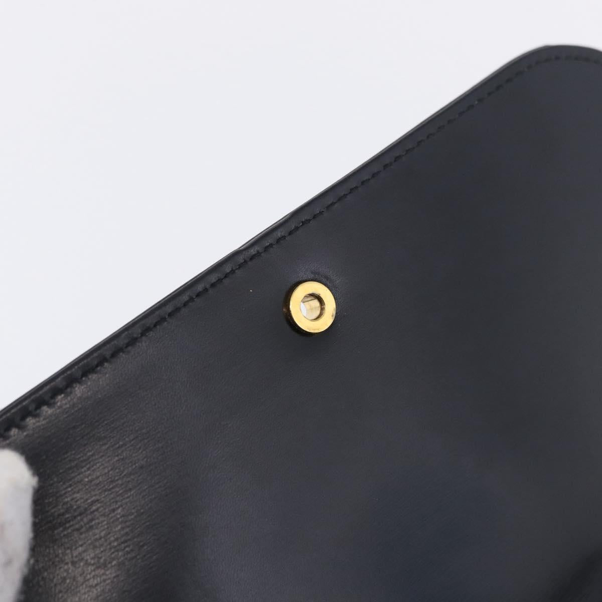 GUCCI Hand Bag Leather 2way Black Gold 000 406 0264 Auth am12615V