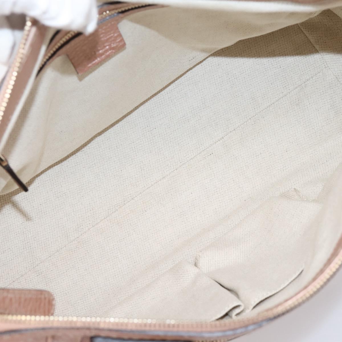 GUCCI Bella Bamboo Hand Bag Leather 2way Pink Gold 282300 Auth am12618A