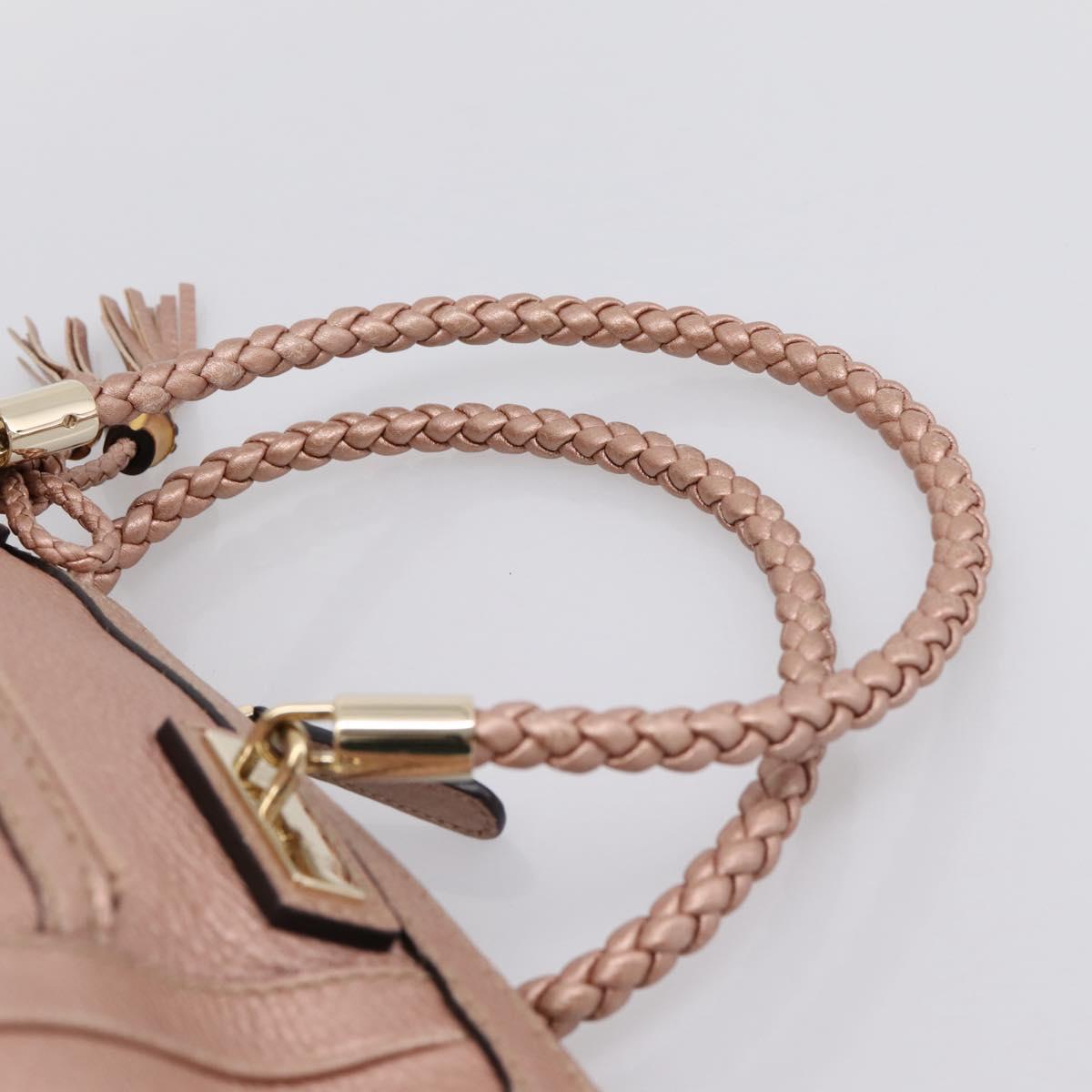 GUCCI Bella Bamboo Hand Bag Leather 2way Pink Gold 282300 Auth am12618A