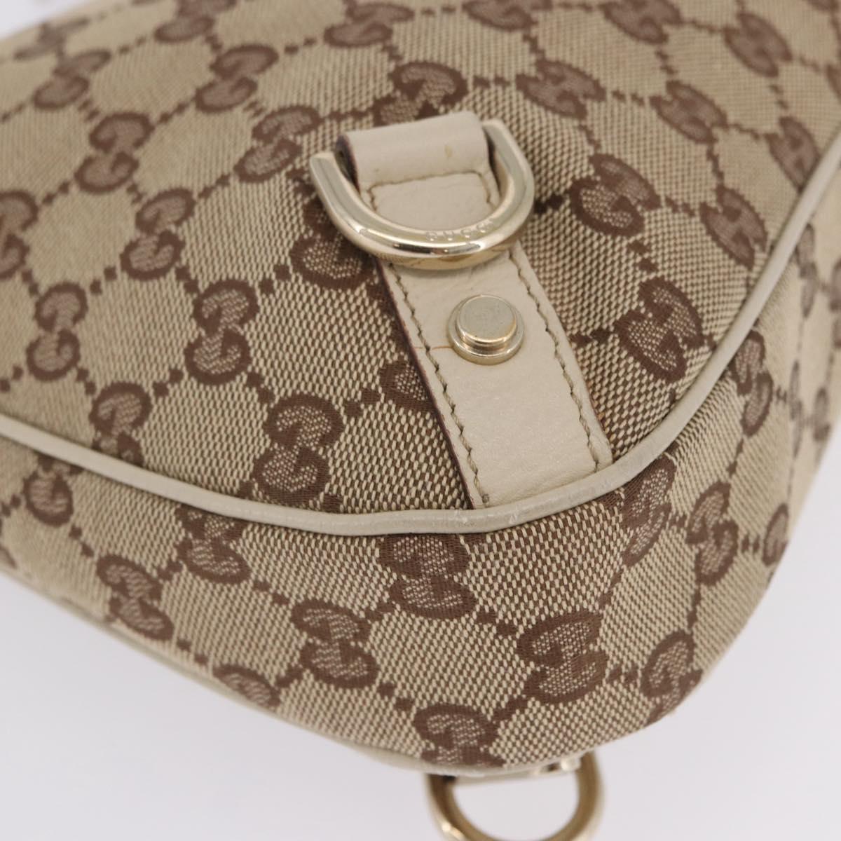 GUCCI GG Canvas Shoulder Bag Beige Gold 130738 Auth am12619V