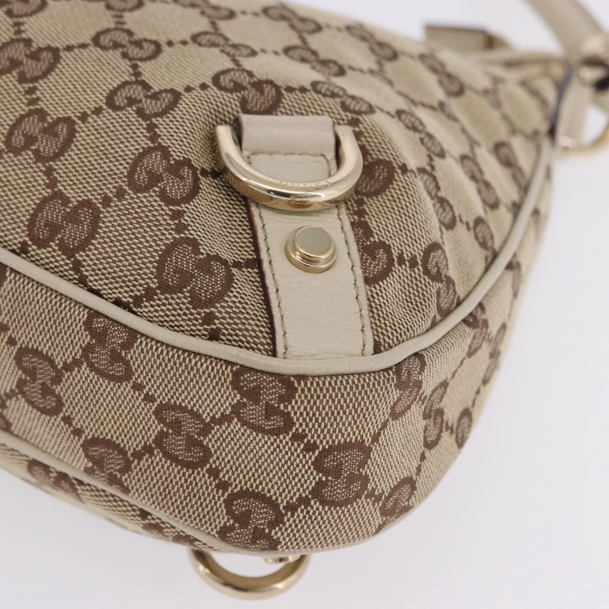 GUCCI GG Canvas Shoulder Bag Beige Gold 130738 Auth am12619V