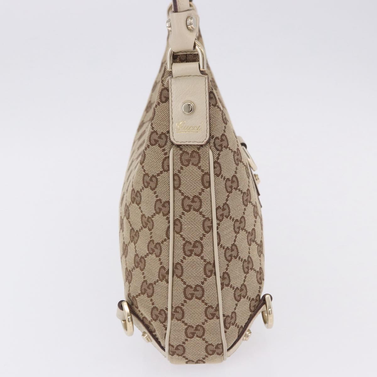GUCCI GG Canvas Shoulder Bag Beige Gold 130738 Auth am12619V