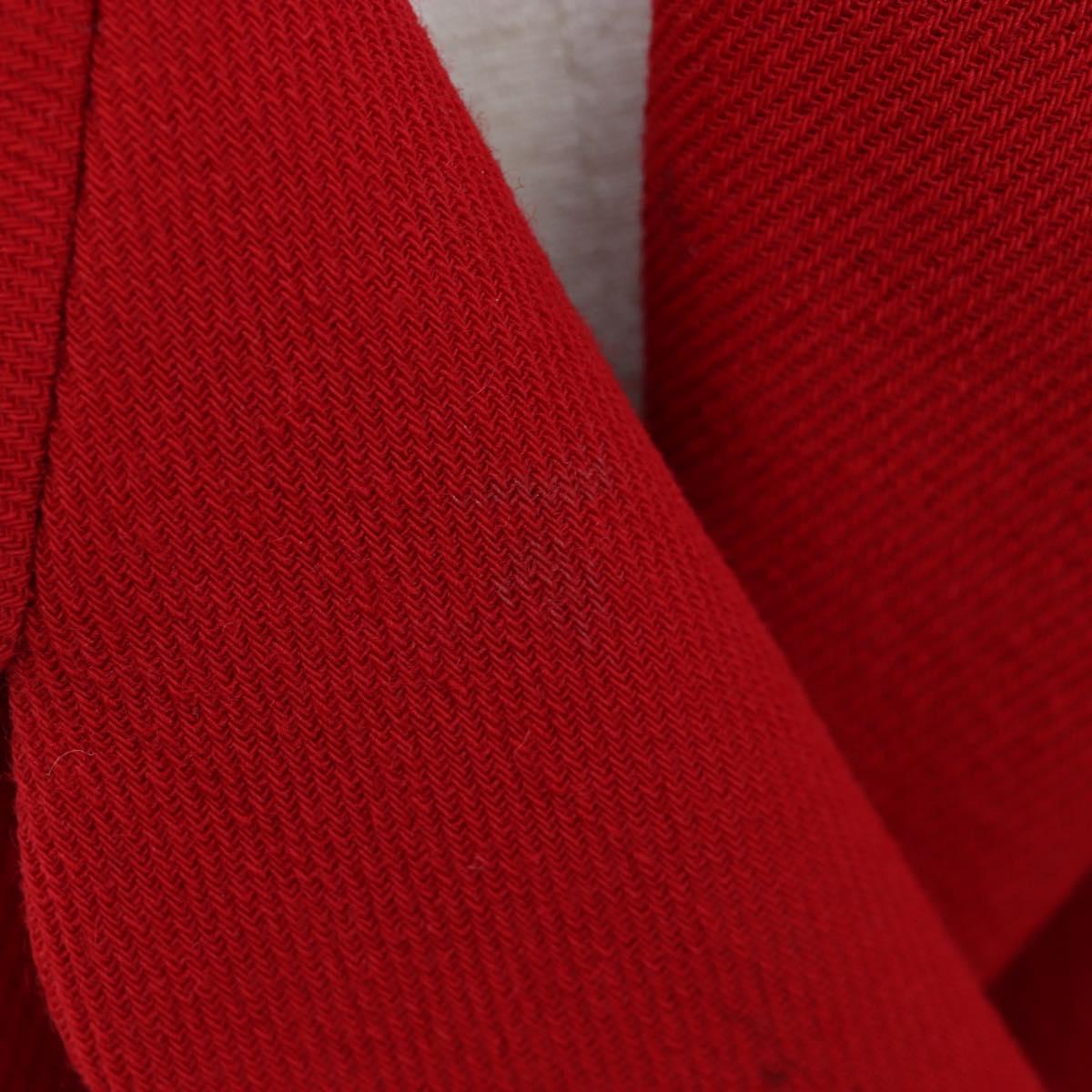 CHANEL Skirt Setup Jacket Cotton Red CC Auth am12620