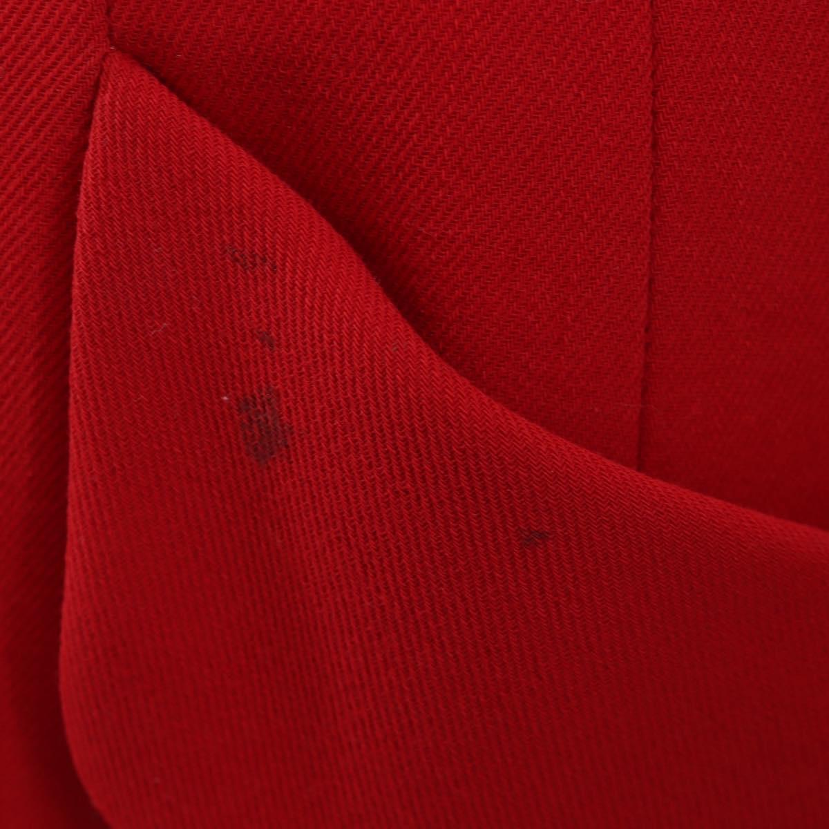 CHANEL Skirt Setup Jacket Cotton Red CC Auth am12620