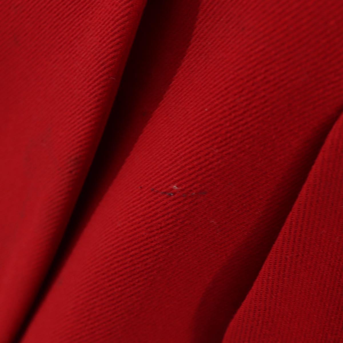 CHANEL Skirt Setup Jacket Cotton Red CC Auth am12620