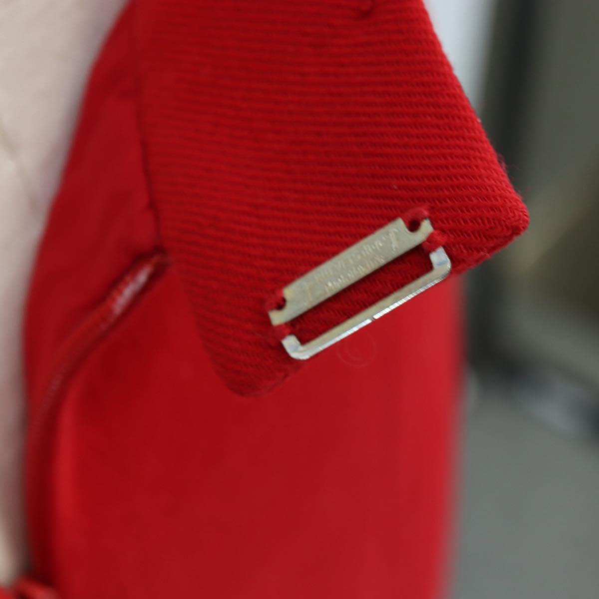CHANEL Skirt Setup Jacket Cotton Red CC Auth am12620