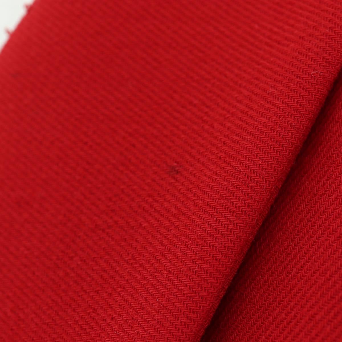 CHANEL Skirt Setup Jacket Cotton Red CC Auth am12620